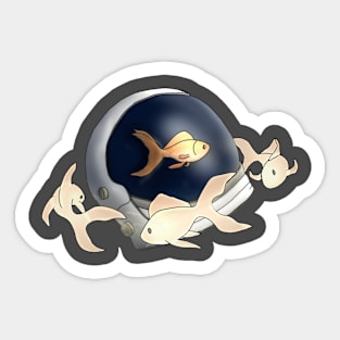 Goldfish in an astronaut's helmet Sticker